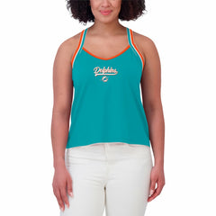 Miami Dolphins WEAR by Erin Andrews Women's Cross Strap Tri-Blend Tank Top Aqua - NFL