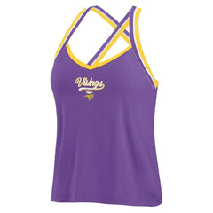 Minnesota Vikings WEAR by Erin Andrews Women's Cross Strap Tri-Blend Tank Top Purple - NFL