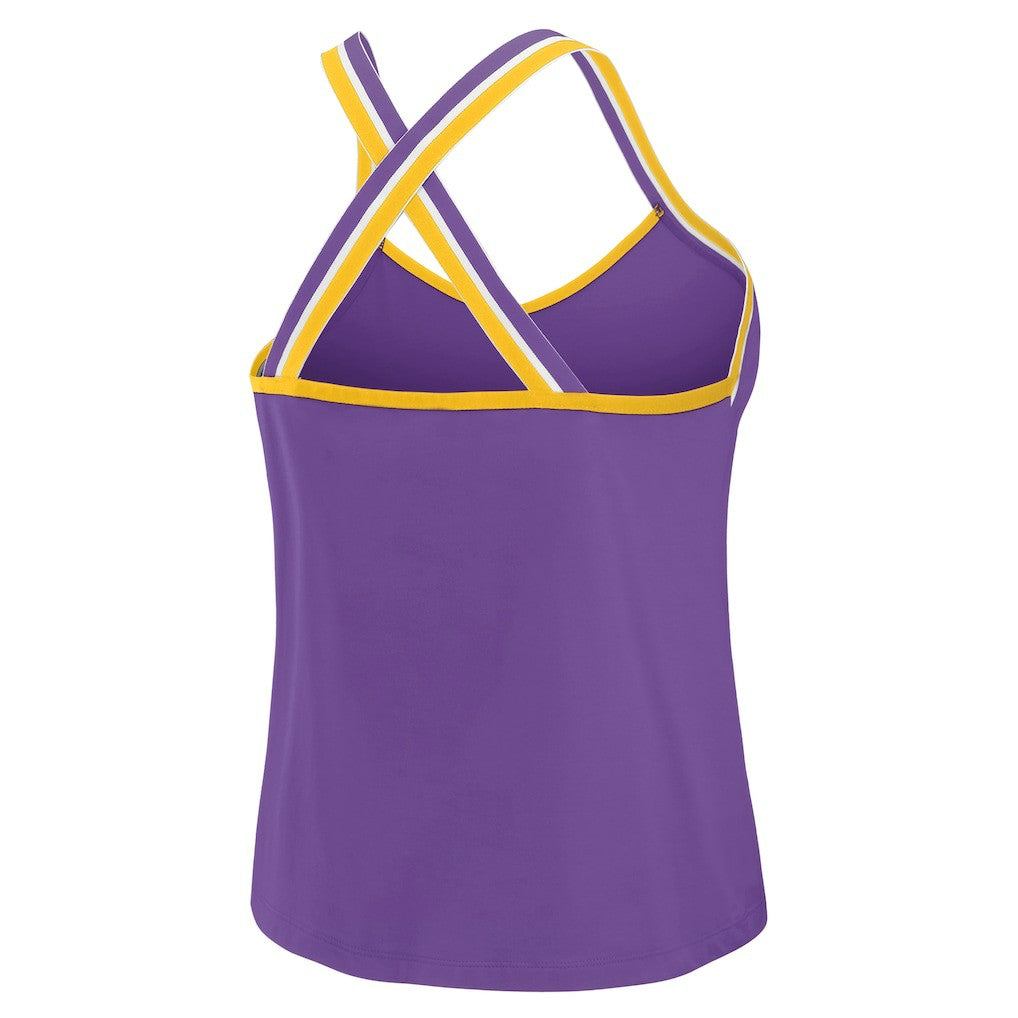 Minnesota Vikings WEAR by Erin Andrews Women's Cross Strap Tri-Blend Tank Top Purple - NFL