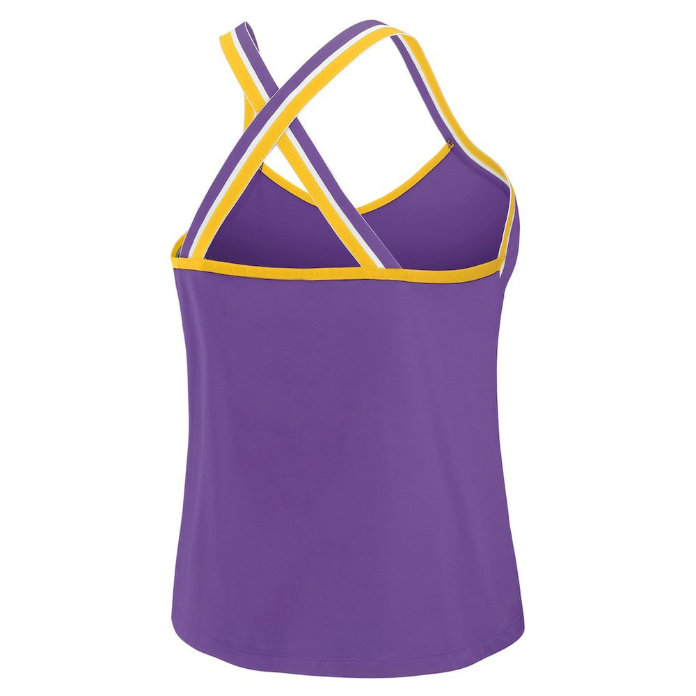 Minnesota Vikings WEAR by Erin Andrews Women's Cross Strap Tri-Blend Tank Top Purple - NFL