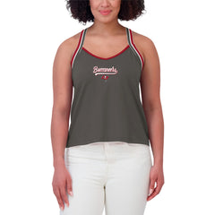 Tampa Bay Buccaneers WEAR by Erin Andrews Women's Cross Strap Tri-Blend Tank Top Pewter - NFL
