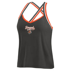 Cincinnati Bengals WEAR by Erin Andrews Women's Cross Strap Tri-Blend Tank Top Black - NFL
