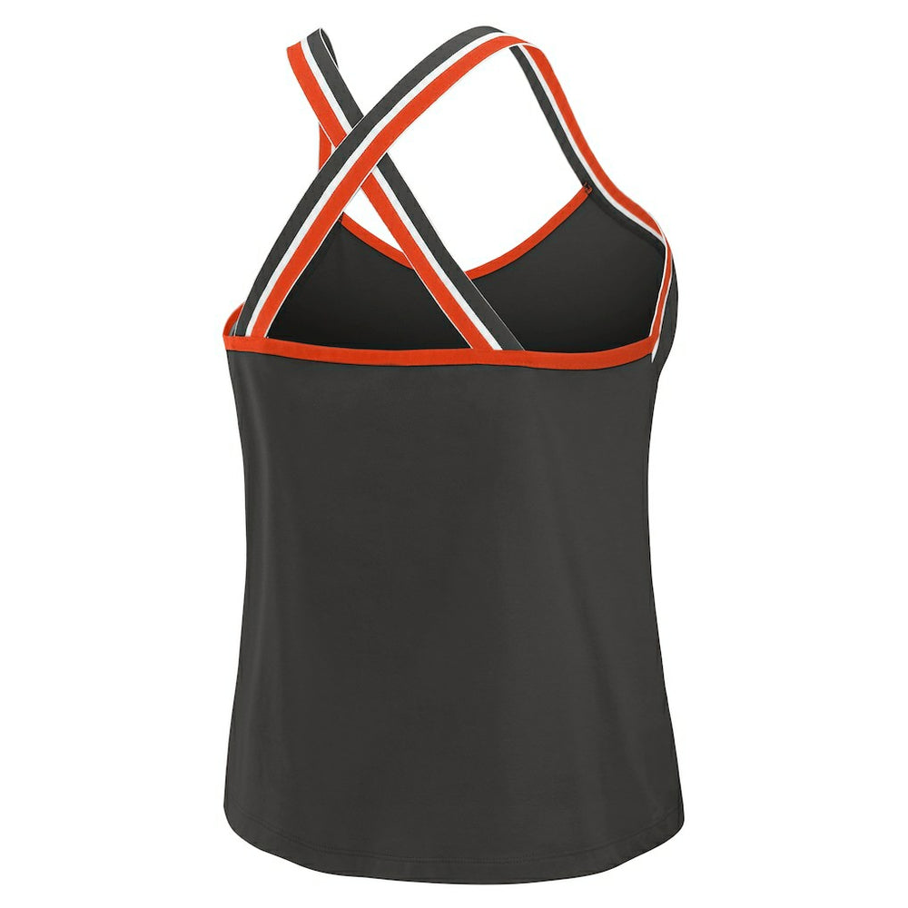 Cincinnati Bengals WEAR by Erin Andrews Women's Cross Strap Tri-Blend Tank Top Black - NFL