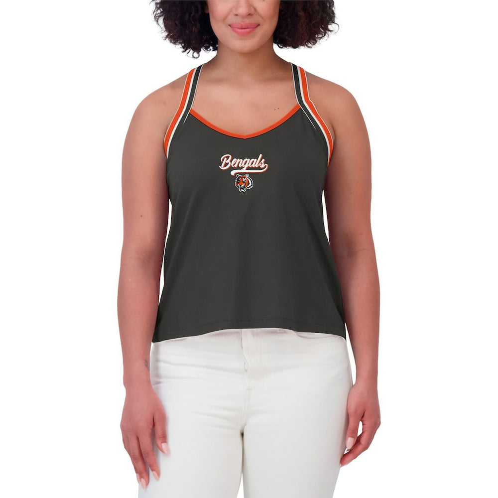 Cincinnati Bengals WEAR by Erin Andrews Women's Cross Strap Tri-Blend Tank Top Black - NFL