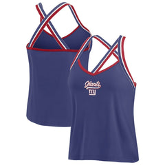 New York Giants WEAR by Erin Andrews Women's Cross Strap Tri-Blend Tank Top Royal - NFL