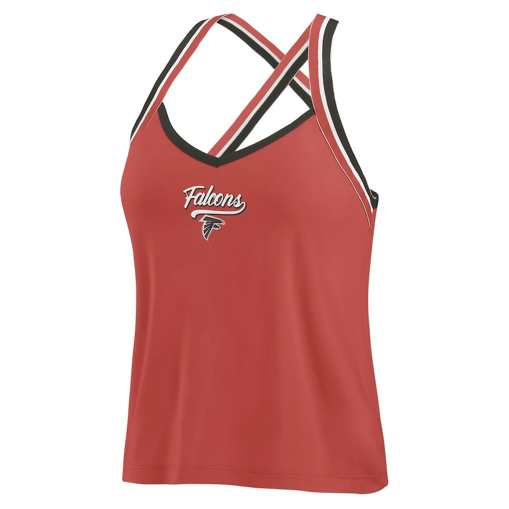 Atlanta Falcons WEAR by Erin Andrews Women's Cross Strap Tri-Blend Tank Top Red - NFL