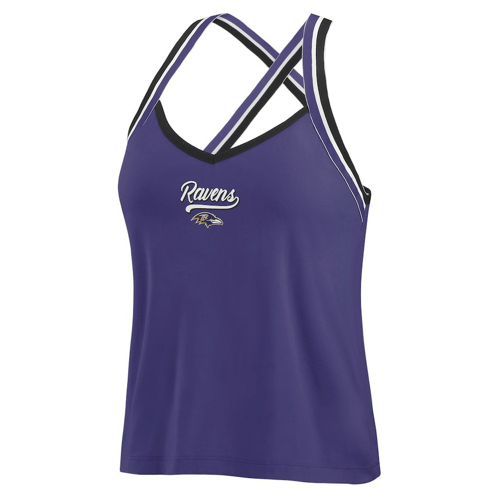 Baltimore Ravens WEAR by Erin Andrews Women's Cross Strap Tri-Blend Tank Top Purple - NFL