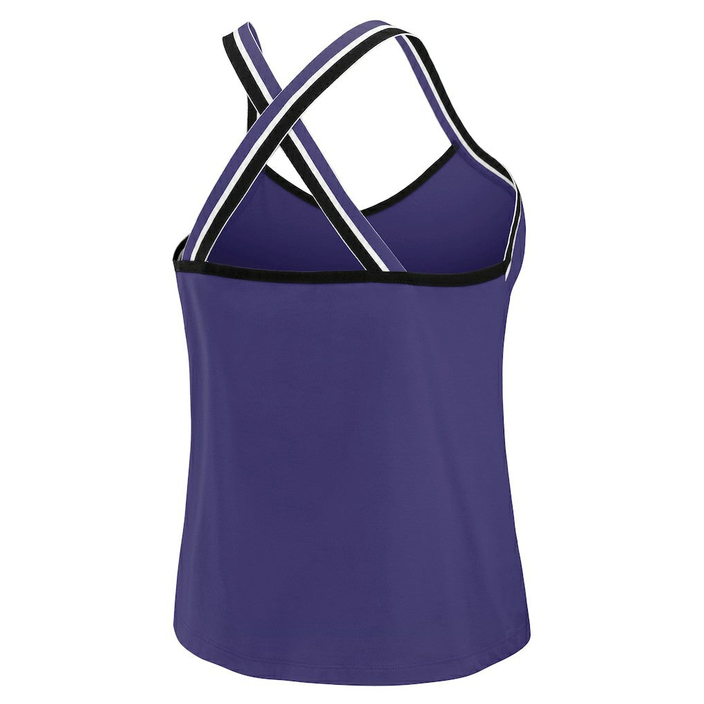 Baltimore Ravens WEAR by Erin Andrews Women's Cross Strap Tri-Blend Tank Top Purple - NFL