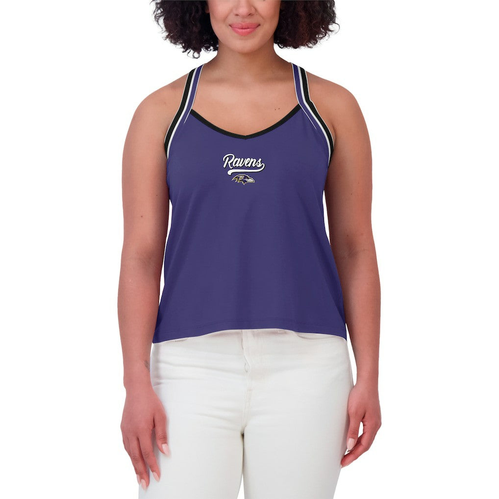 Baltimore Ravens WEAR by Erin Andrews Women's Cross Strap Tri-Blend Tank Top Purple - NFL