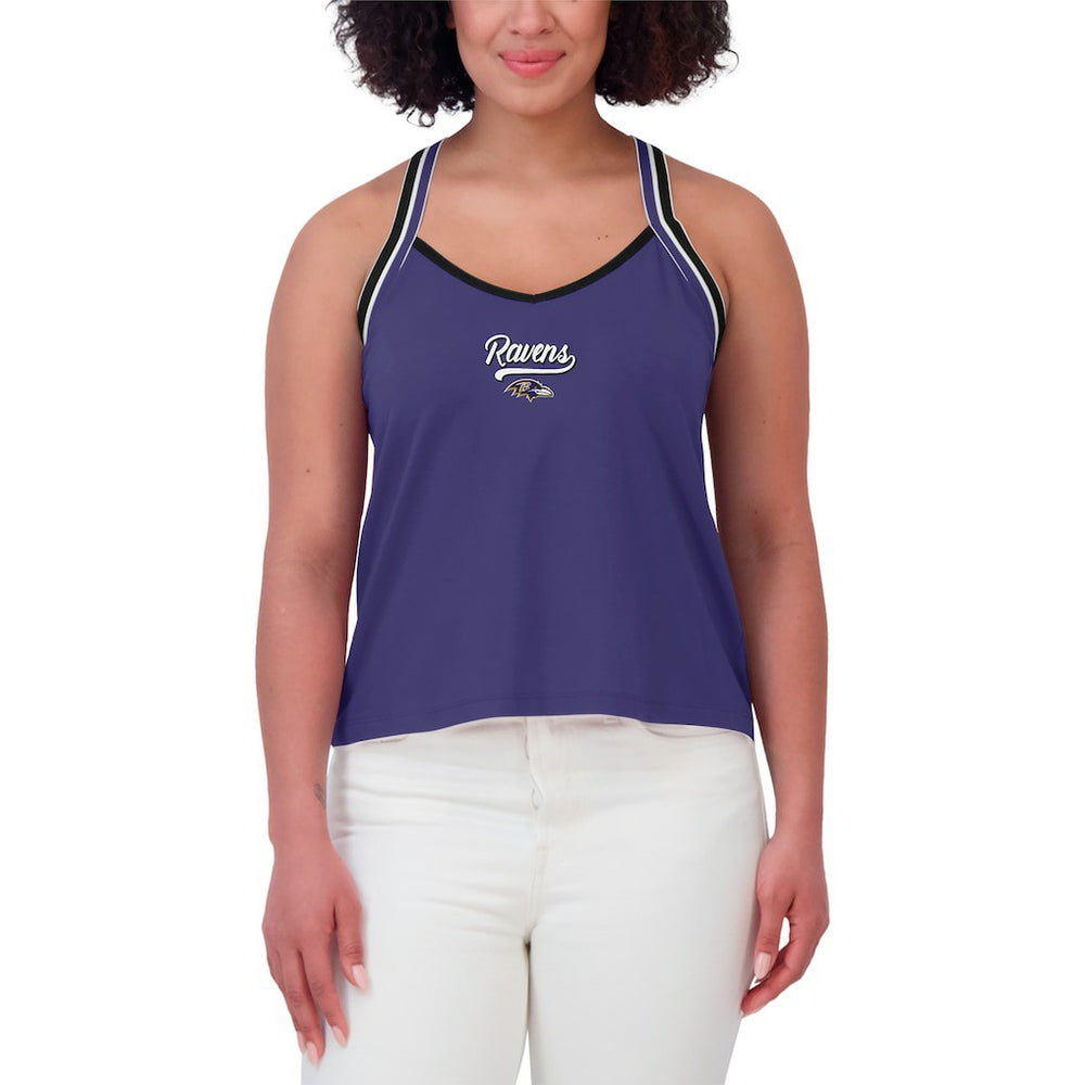 Baltimore Ravens WEAR by Erin Andrews Women's Cross Strap Tri-Blend Tank Top Purple - NFL