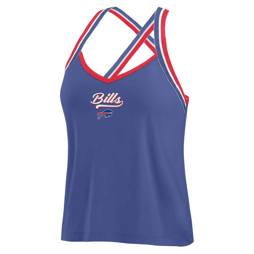 Buffalo Bills WEAR by Erin Andrews Women's Cross Strap Tri-Blend Tank Top Royal - NFL