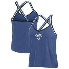 Indianapolis Colts WEAR by Erin Andrews Women's Cross Strap Tri-Blend Tank Top Royal - NFL