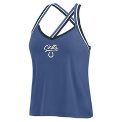 Indianapolis Colts WEAR by Erin Andrews Women's Cross Strap Tri-Blend Tank Top Royal - NFL