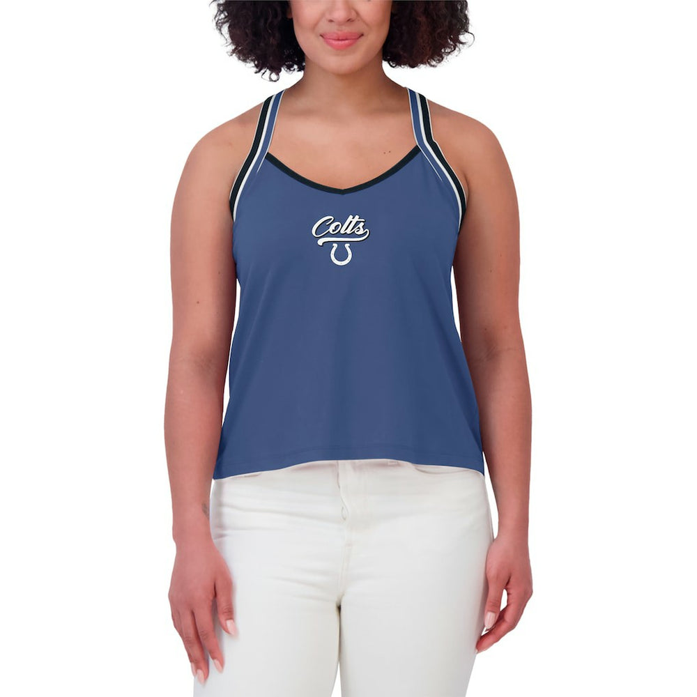 Indianapolis Colts WEAR by Erin Andrews Women's Cross Strap Tri-Blend Tank Top Royal - NFL