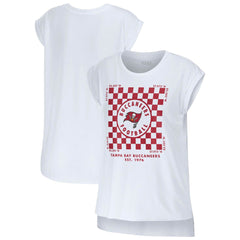 Tampa Bay Buccaneers WEAR by Erin Andrews Women's Checker Muscle Tank Top White - NFL