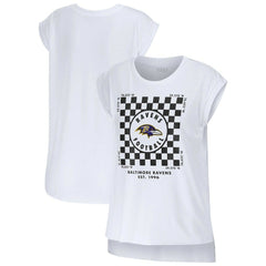 Baltimore Ravens WEAR by Erin Andrews Women's Checker Muscle Tank Top White - NFL