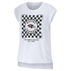 Baltimore Ravens WEAR by Erin Andrews Women's Checker Muscle Tank Top White - NFL