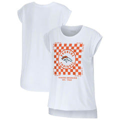 Denver Broncos WEAR by Erin Andrews Women's Checker Muscle Tank Top White - NFL
