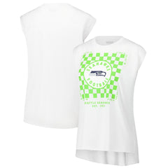 Seattle Seahawks WEAR by Erin Andrews Women's Checker Muscle Tank Top White - NFL