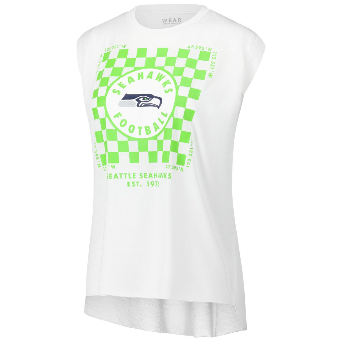 Seattle Seahawks WEAR by Erin Andrews Women's Checker Muscle Tank Top White - NFL