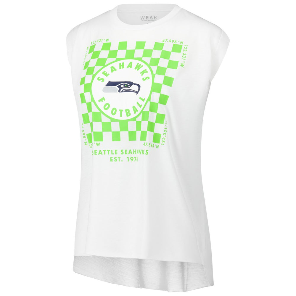 Seattle Seahawks WEAR by Erin Andrews Women's Checker Muscle Tank Top White - NFL