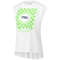 Seattle Seahawks WEAR by Erin Andrews Women's Checker Muscle Tank Top White - NFL
