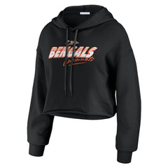 Cincinnati Bengals WEAR by Erin Andrews Women's Prime Cropped Pullover Hoodie Black - NFL