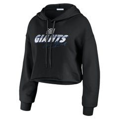 New York Giants WEAR by Erin Andrews Women's Prime Cropped Pullover Hoodie Black - NFL
