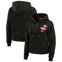 Kansas City Chiefs WEAR by Erin Andrews Women's Waffle-Knit Pullover Hoodie Black - NFL
