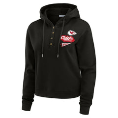Kansas City Chiefs WEAR by Erin Andrews Women's Waffle-Knit Pullover Hoodie Black - NFL