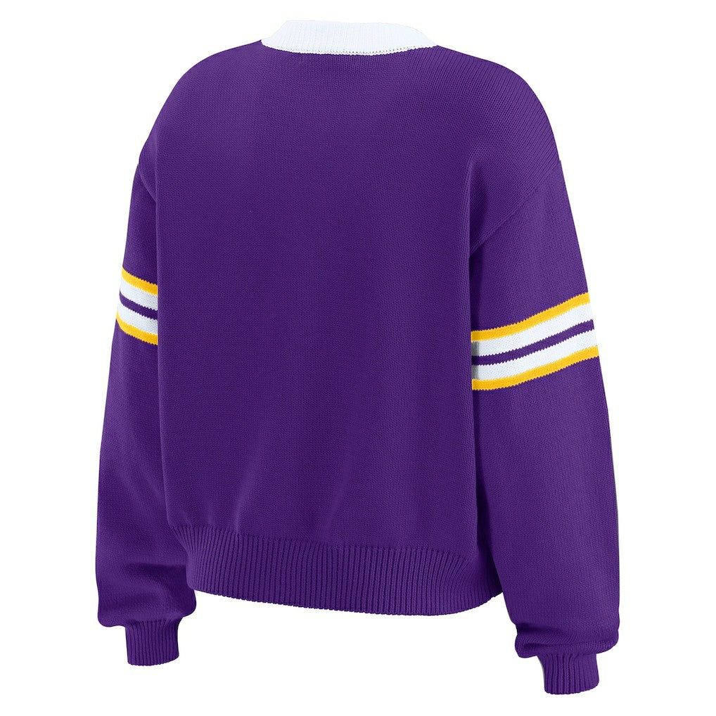 Minnesota Vikings WEAR by Erin Andrews Women's Lace-Up Sweater Purple - NFL