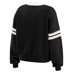 New Orleans Saints WEAR by Erin Andrews Women's Lace-Up Sweater Black - NFL