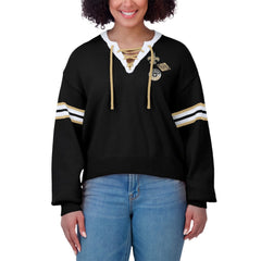 New Orleans Saints WEAR by Erin Andrews Women's Lace-Up Sweater Black - NFL