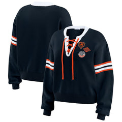 Chicago Bears WEAR by Erin Andrews Women's Lace-Up Sweater Navy - NFL