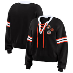 Cincinnati Bengals WEAR by Erin Andrews Women's Lace-Up Sweater Black - NFL