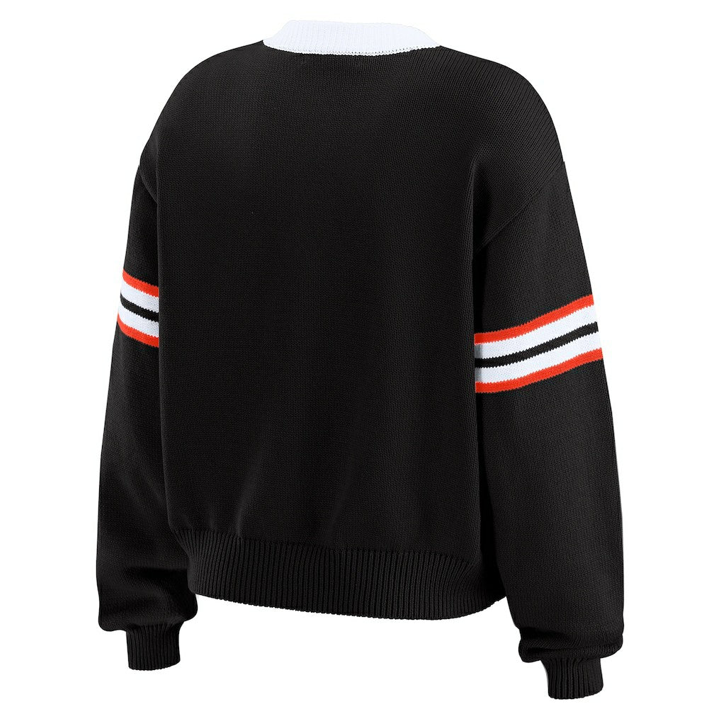 Cincinnati Bengals WEAR by Erin Andrews Women's Lace-Up Sweater Black - NFL