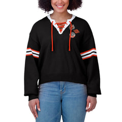 Cincinnati Bengals WEAR by Erin Andrews Women's Lace-Up Sweater Black - NFL