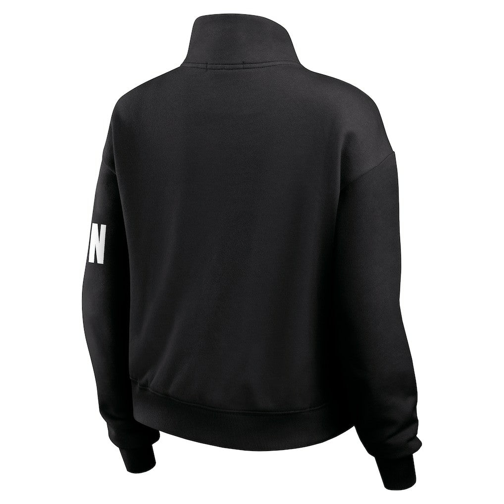 Cincinnati Bengals WEAR by Erin Andrews Women's Quarter-Zip Jacket Black - NFL