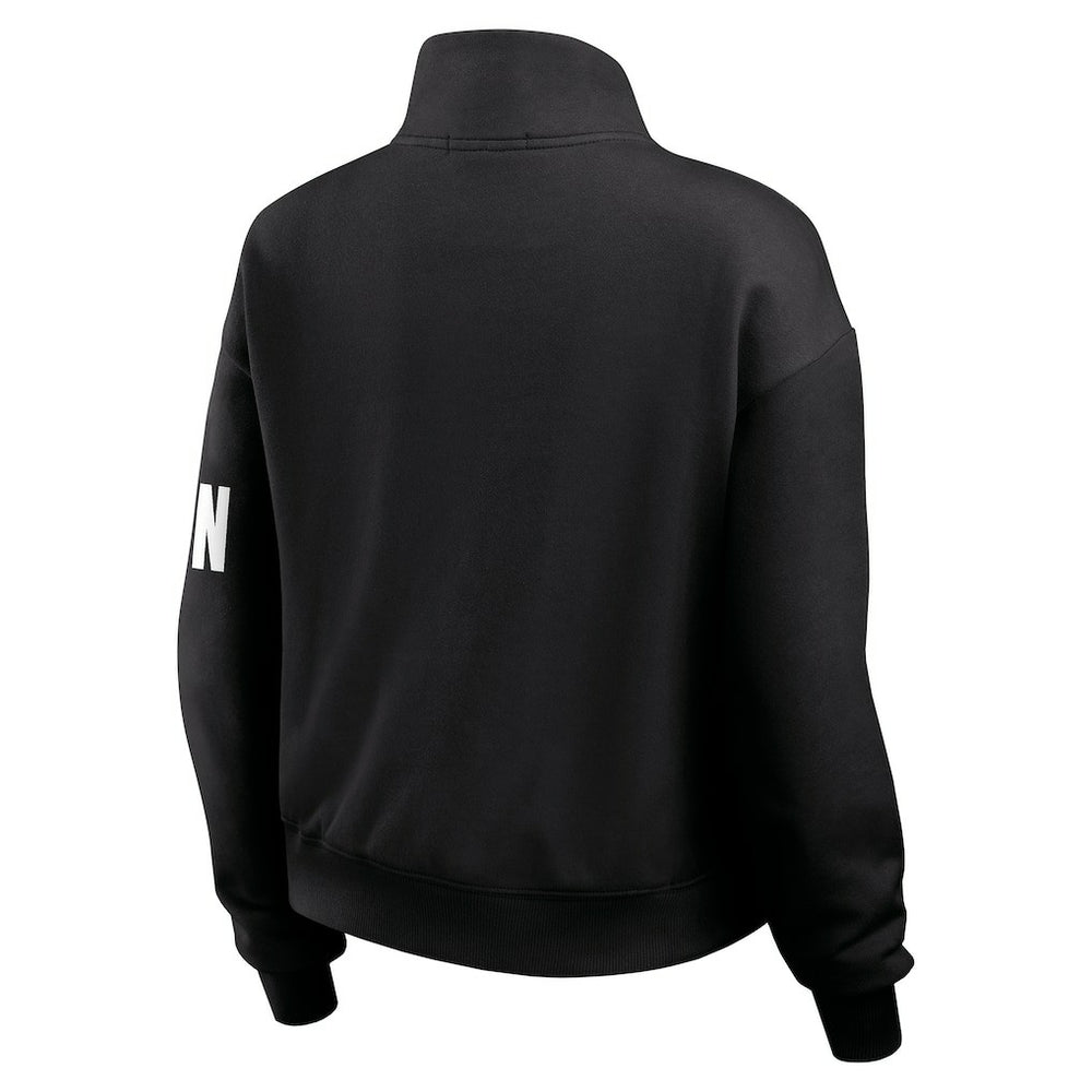 Cincinnati Bengals WEAR by Erin Andrews Women's Quarter-Zip Jacket Black - NFL