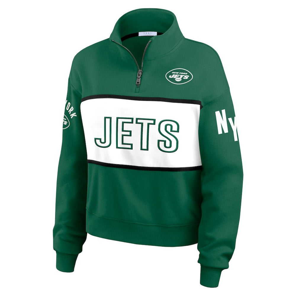 New York Jets WEAR by Erin Andrews Women's Quarter-Zip Jacket Green - NFL