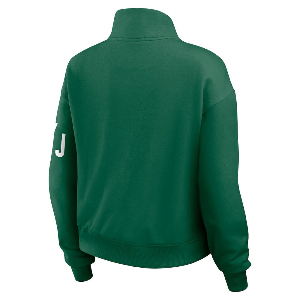 New York Jets WEAR by Erin Andrews Women's Quarter-Zip Jacket Green - NFL