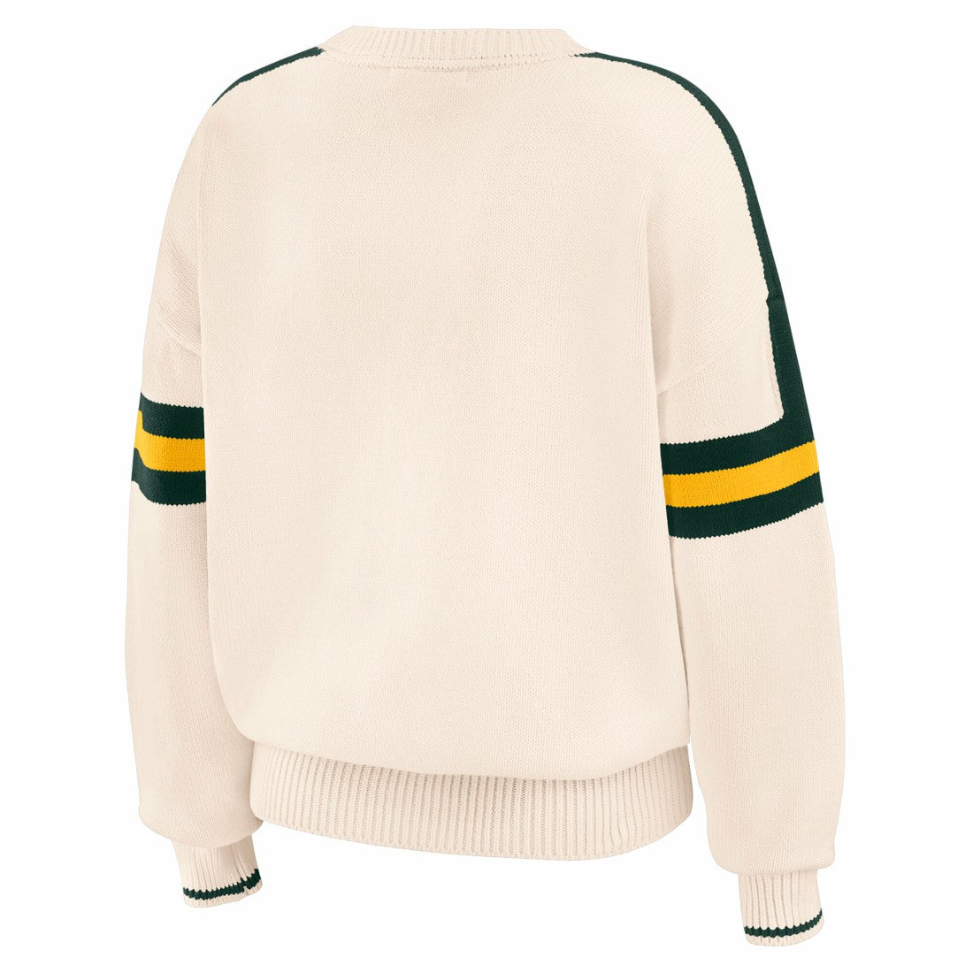 Green Bay Packers WEAR by Erin Andrews Women's Stripe Pullover Sweater Cream - NFL