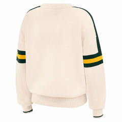 Green Bay Packers WEAR by Erin Andrews Women's Stripe Pullover Sweater Cream - NFL