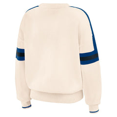 Indianapolis Colts WEAR by Erin Andrews Women's Stripe Pullover Sweater Cream - NFL