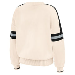 Las Vegas Raiders WEAR by Erin Andrews Women's Stripe Pullover Sweater Cream - NFL