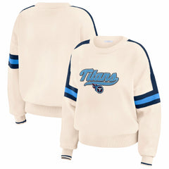 Tennessee Titans WEAR by Erin Andrews Women's Stripe Pullover Sweater Cream - NFL