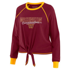 Washington Commanders WEAR by Erin Andrews Women's Tie-Front Long Sleeve T-Shirt Burgundy - NFL