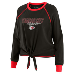 Kansas City Chiefs WEAR by Erin Andrews Women's Tie-Front Long Sleeve T-Shirt Black - NFL