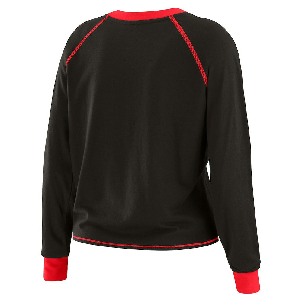 Kansas City Chiefs WEAR by Erin Andrews Women's Tie-Front Long Sleeve T-Shirt Black - NFL