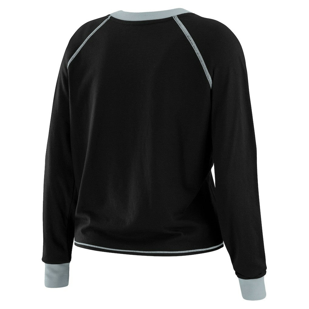 Las Vegas Raiders WEAR by Erin Andrews Women's Tie-Front Long Sleeve T-Shirt Black - NFL